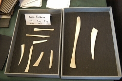 Beautiful hand-carved bone folders made by artist Don Drake