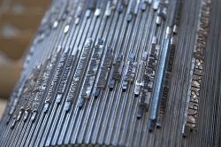 One of the Printer's Guild's Multigraph presses ready to go with a guide to different typestyles. One of the Printer's Guild's Multigraph presses ready to go with a guide to different typestyles.