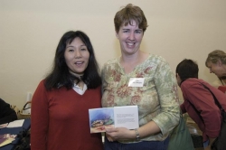 Kara Sajoblom Bay and Diane Salter, with their book "The Boy and the Pearl".